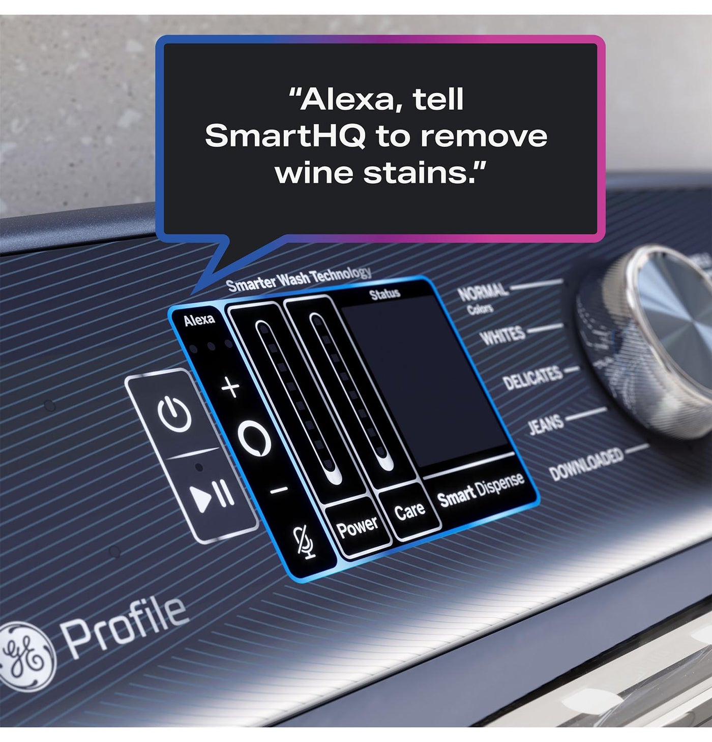 GE Profile Sapphire Blue Top Load Washer with Smarter Wash Technology