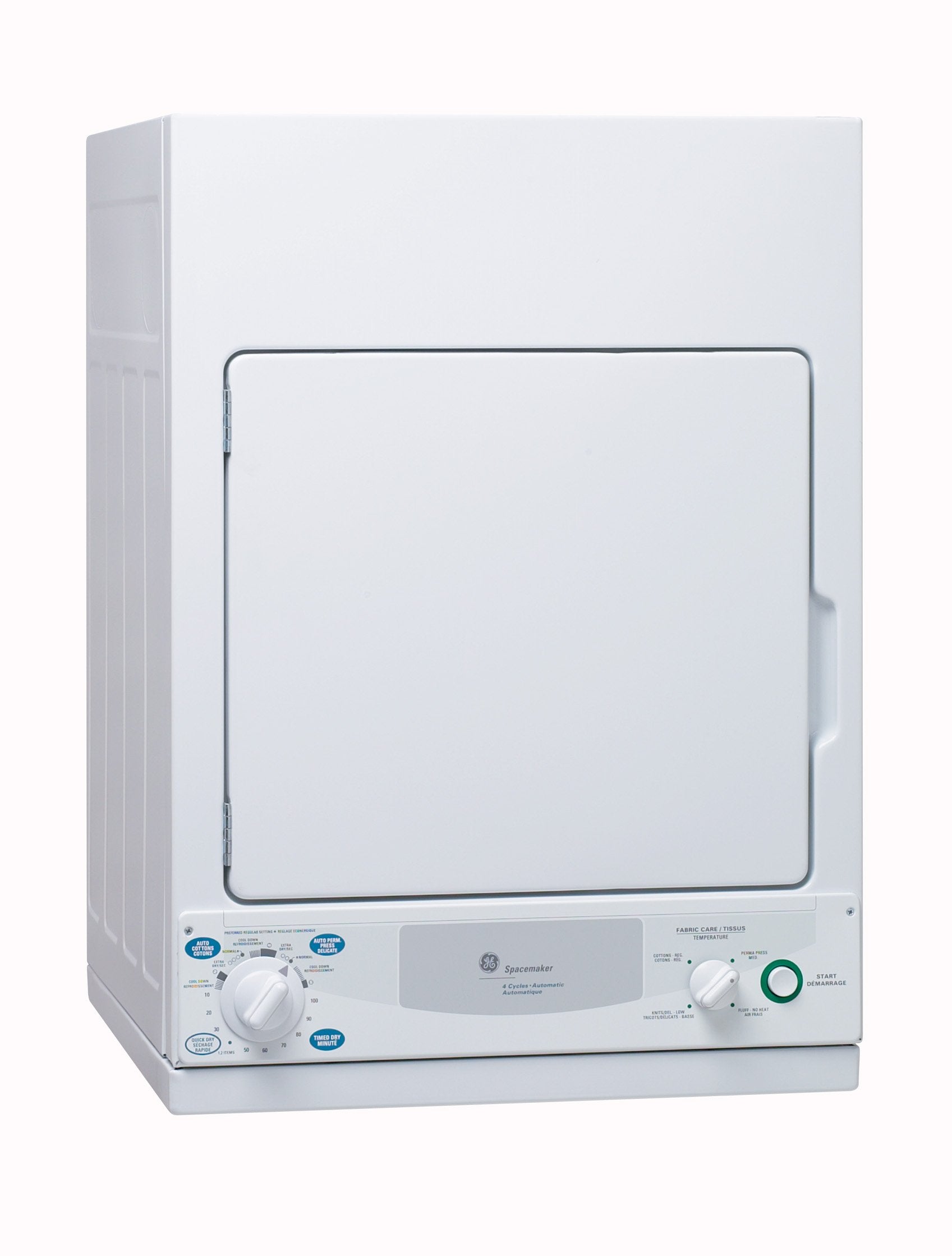 GE White Portable Washer (3.3 IEC Cu. Ft.) & Electric Dryer (3.6 Cu. Ft.) - GNW128PSMWW/PCKS443EBWW