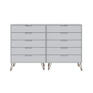 Nuuk 10-Drawer Double Dresser - White