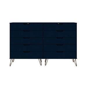 Nuuk 10-Drawer Double Dresser - Midnight Blue