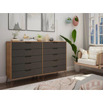 Nuuk 10-Drawer Double Dresser - Nature/Textured Grey