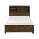 Manor 3-Piece Queen Storage Bed with Bookcase Headboard - Dark Oak