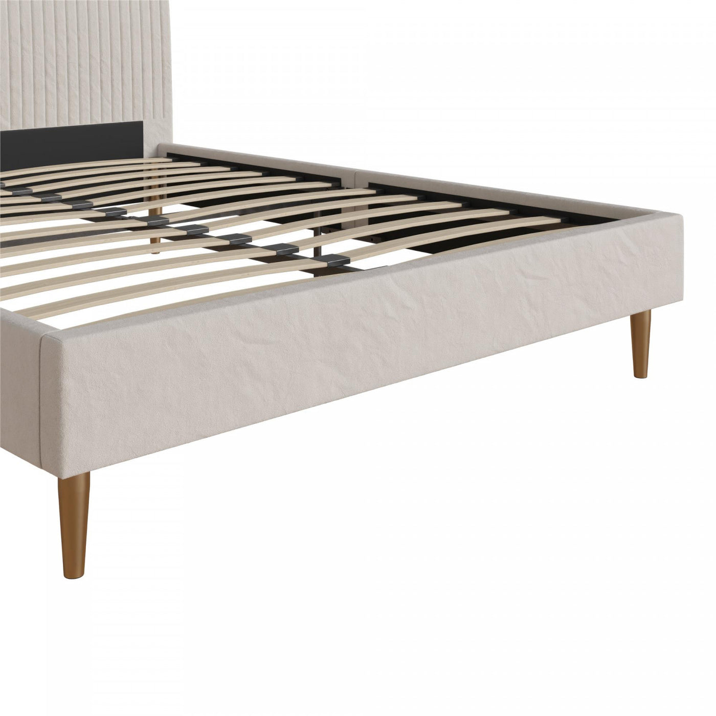 Daphne Upholstered Full Bed - Ivory Velvet