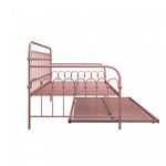 Novogratz Bright Pop Metal Twin Daybed with Trundle - Dusty Rose