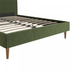 Daphne Upholstered Full Bed - Olive Green Velvet