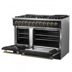 Forno Galiano 48" Black Freestanding Dual Fuel Double Oven Range (6.58 Cu. Ft.) - FFSGS6156-48BLK