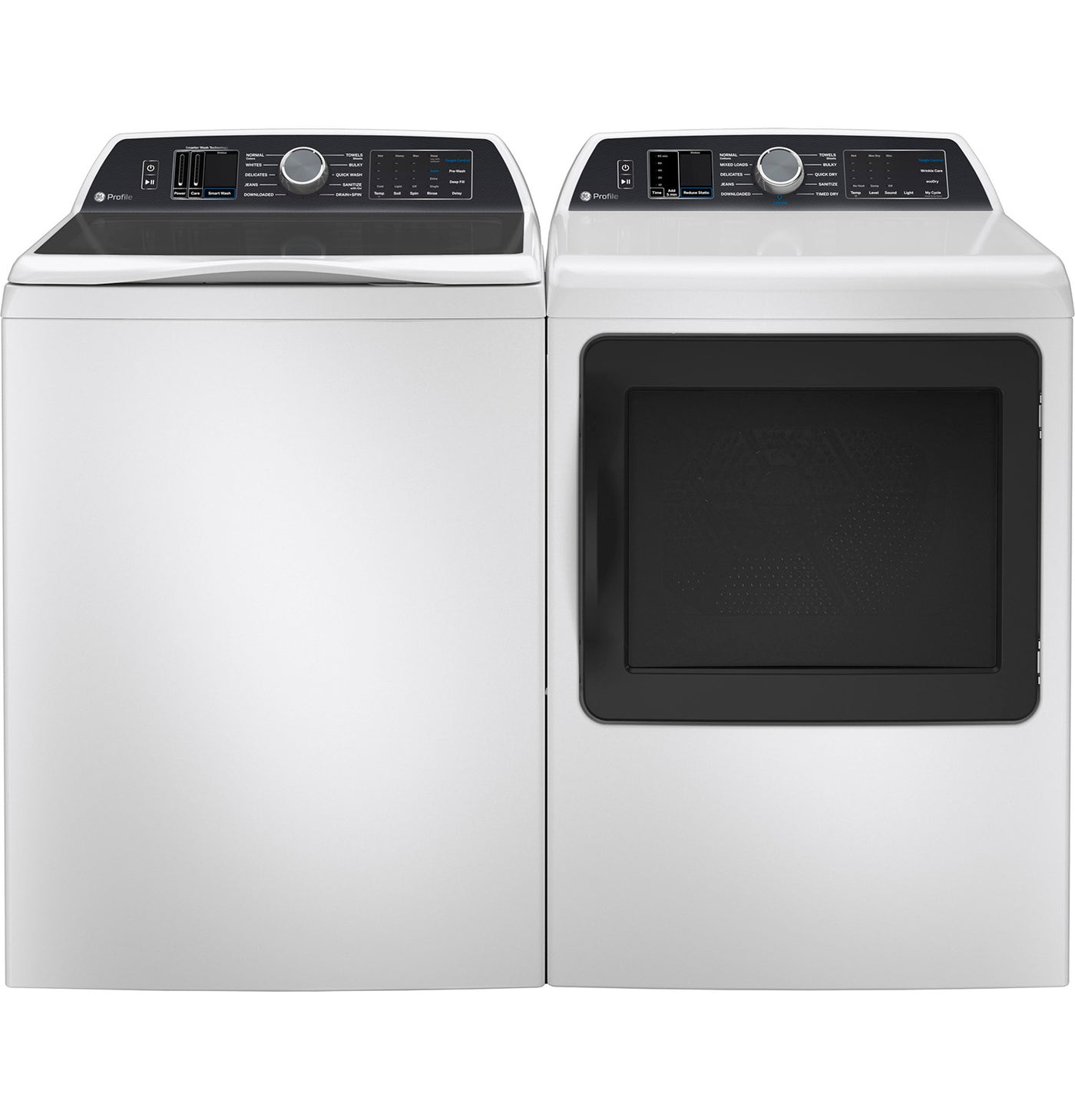 GE Profile White Electric Dryer with Sanitize Cycle (7.4 Cu. Ft) - PTD70EBMTWS