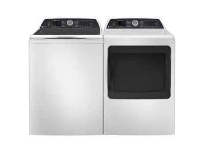 GE Profile White Top Load Washer (6.2 cu.ft.) & Electric Dryer with Sanitize Cycle (7.4 Cu. Ft) - PTW705BSTWS/PTD70EBMTWS