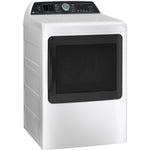 GE Profile White Electric Dryer with Sanitize Cycle (7.4 Cu. Ft) - PTD70EBMTWS