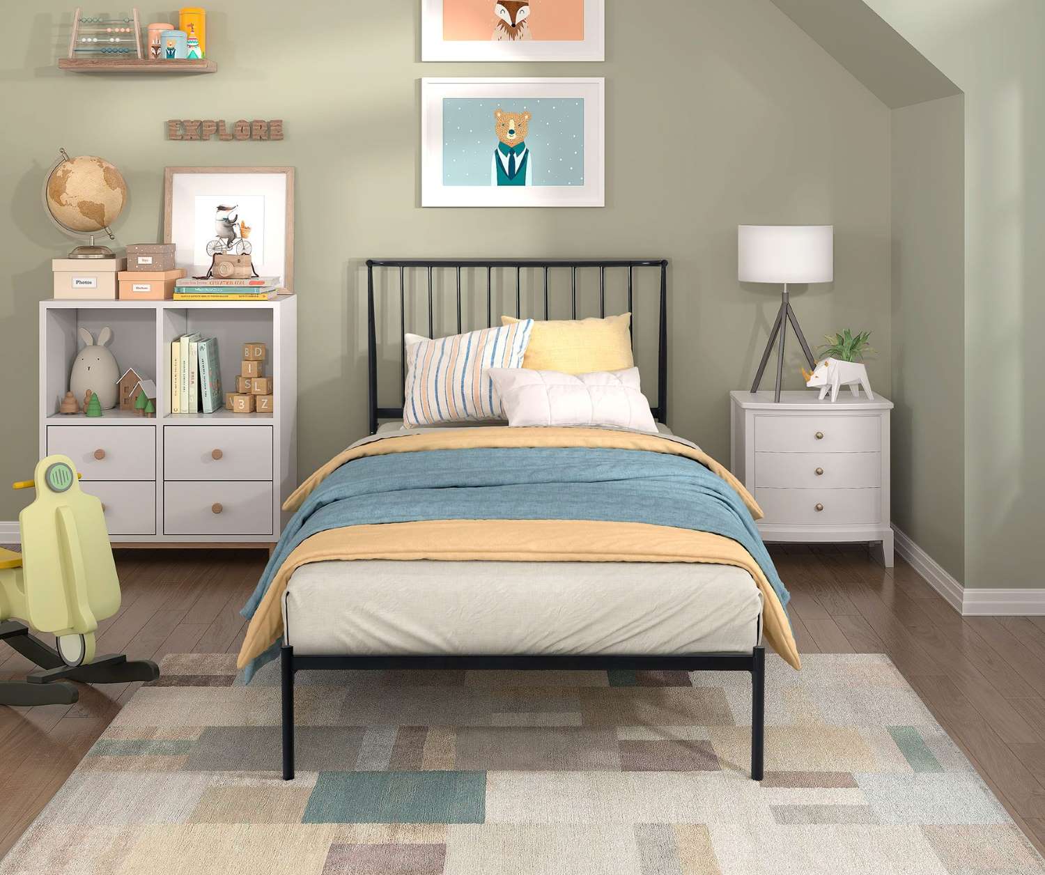 Augusta Twin Platform Bed - Black