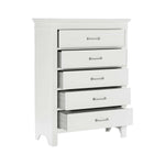 Simone Farm 5 Drawer Chest - White