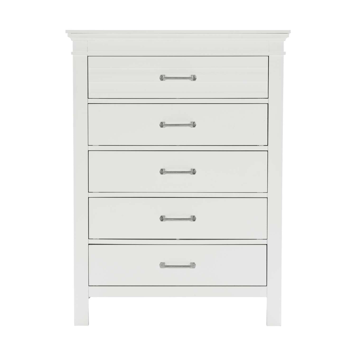 Simone Farm 5 Drawer Chest - White