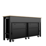 Maximus III 3-Piece Mobile Garage Cabinet/Worktable - Charcoal Grey