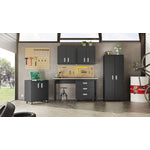 Maximus III 3-Piece Mobile Garage Cabinet/Worktable - Charcoal Grey