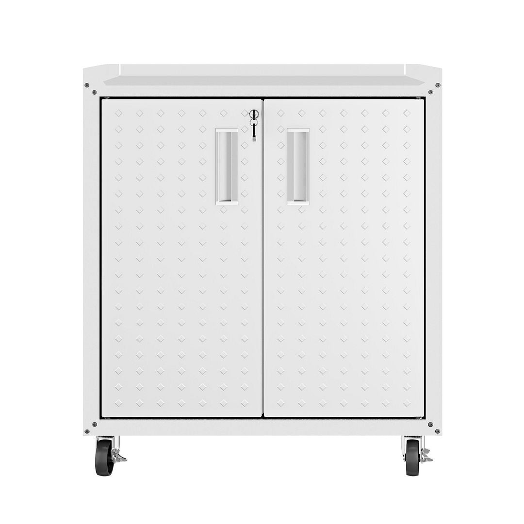 Maximus III 3-Piece Mobile Garage Cabinet/Worktable - White