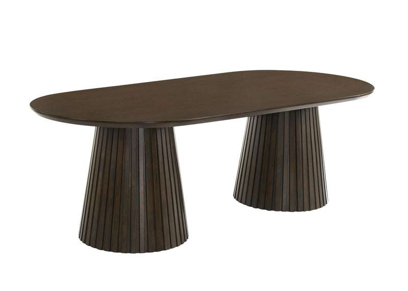 Mikael Oval Dining Table Weathered Oak Leon's