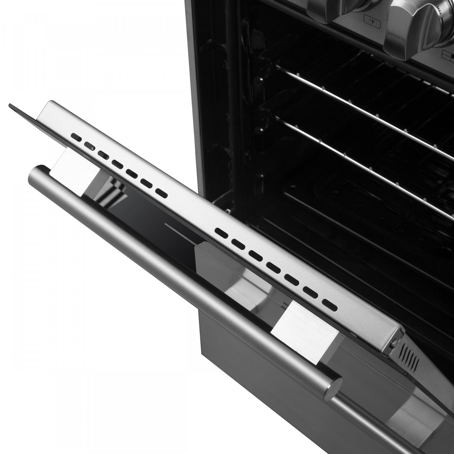 Forno Galiano 36" Stainless Steel French Door Electric Range with True Convection and Air Fry (5.36 Cu. Ft.) - FFSEL6917-36