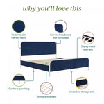 Novogratz Tallulah Upholstered King Platform Bed - Navy