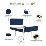 Novogratz Tallulah Upholstered Queen Platform Bed - Navy