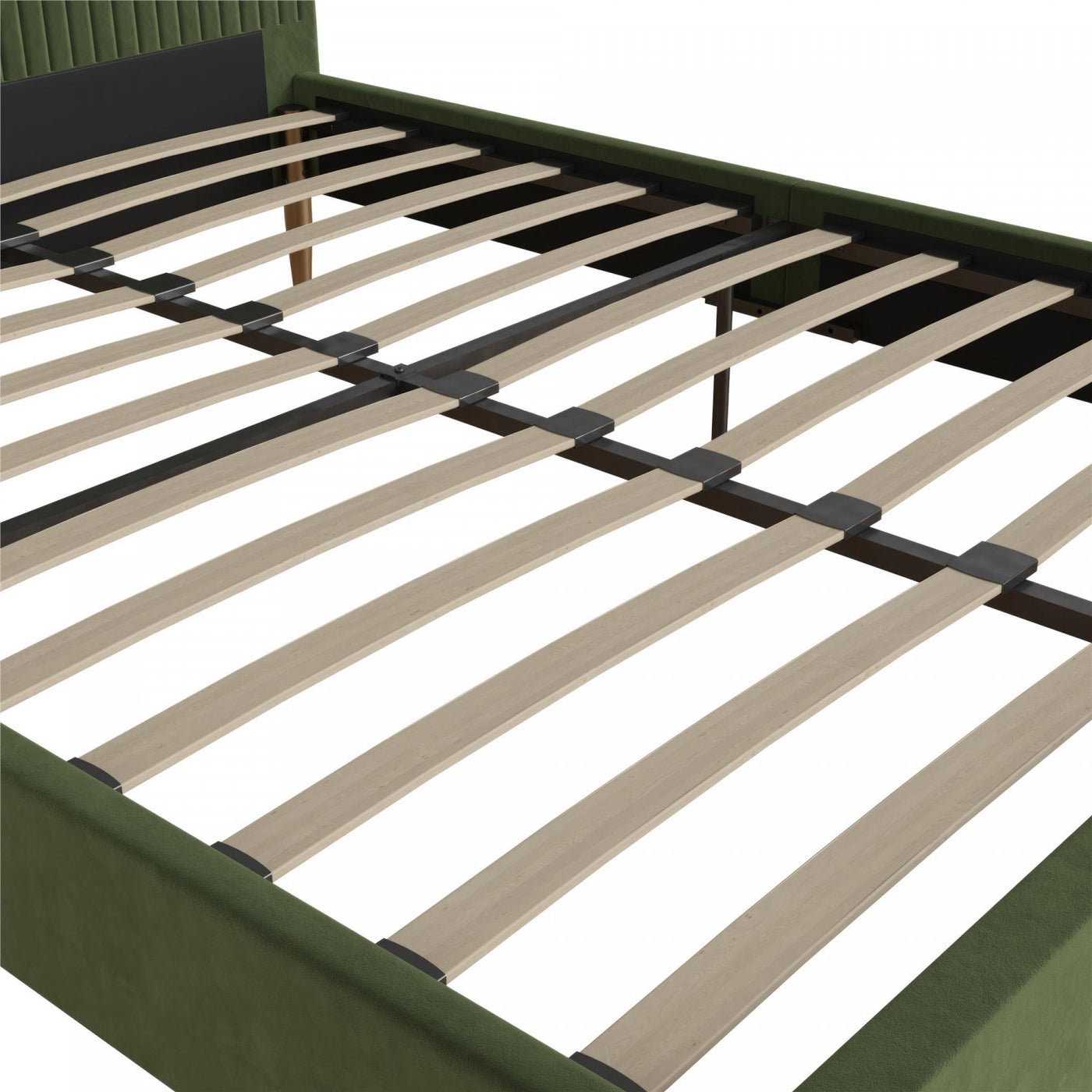 Daphne Upholstered Full Bed - Olive Green Velvet