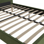 Daphne Upholstered Full Bed - Olive Green Velvet