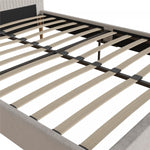 Daphne Upholstered Full Bed - Ivory Velvet