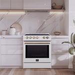 Forno Leonardo White Slide-in Induction Range (5.0 Cu. Ft.) - FFSIN0982-30WHT