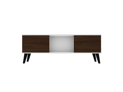 Derbent 53.5" TV Stand - White/Nut Brown