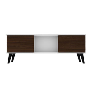 Derbent 53.5" TV Stand - White/Nut Brown