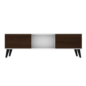 Derbent 62.5" TV Stand - White/Nut Brown