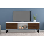 Derbent 62.5" TV Stand - White/Nut Brown