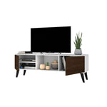 Derbent 62.5" TV Stand - White/Nut Brown
