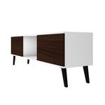 Derbent 62.5" TV Stand - White/Nut Brown