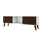 Derbent 62.5" TV Stand - White/Nut Brown