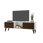 Derbent 62.5" TV Stand - White/Nut Brown