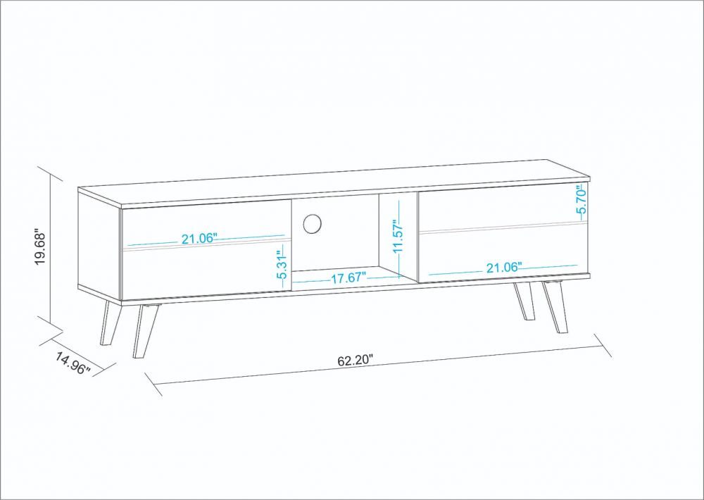 Derbent 62.5" TV Stand - Brown