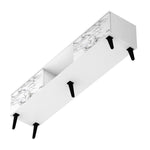 Derbent 71" TV Stand - White/Marble Stamp