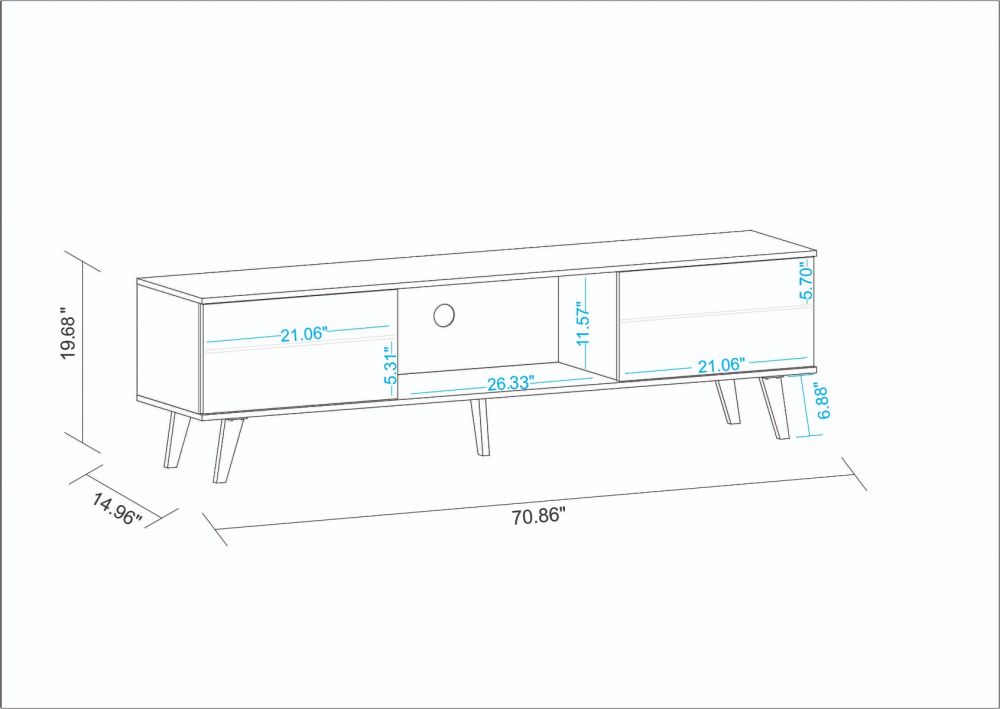 Derbent 71" TV Stand - Brown