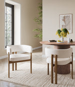 Rhett Dining Chair - Cream/Walnut - Set of Two