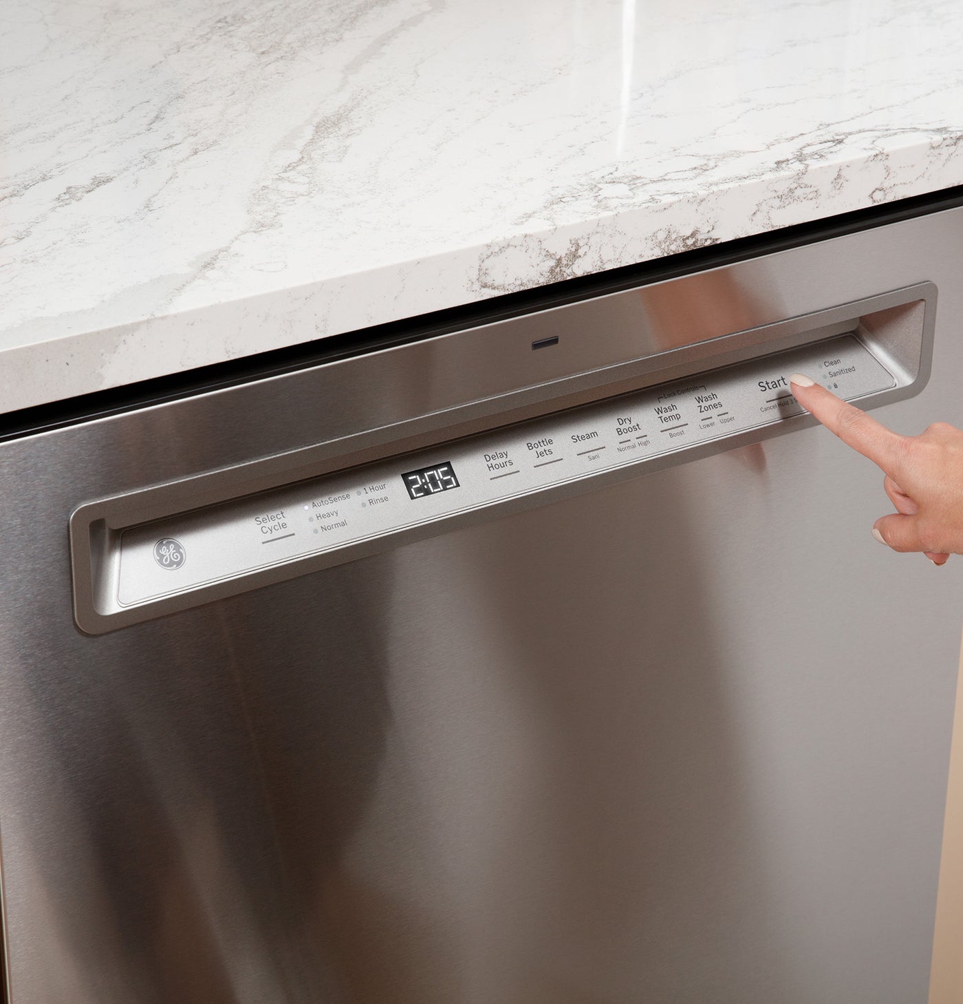 GE 24" Fingerprint Resistant Stainless Steel Dishwasher with Stainless Steel Interior and Third Rack- GDF650SYVFS