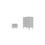 Nuuk 5-Drawer Dresser and Night Table Set - White