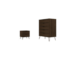 Nuuk 5-Drawer Dresser and Night Table Set - Brown