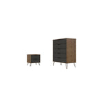 Nuuk 5-Drawer Dresser and Night Table Set - Nature/Textured Grey