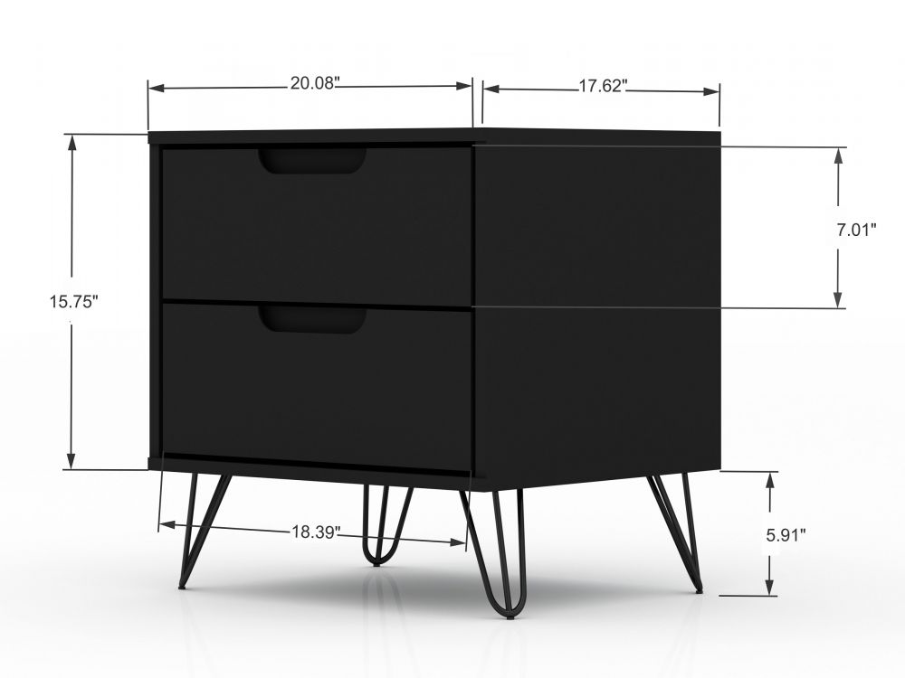 Nuuk 5-Drawer Dresser and Night Table Set - Black