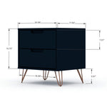 Nuuk 5-Drawer Dresser and Night Table Set - Midnight Blue