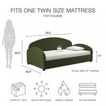 Moon Upholstered Twin Daybed - Olive Green Velvet