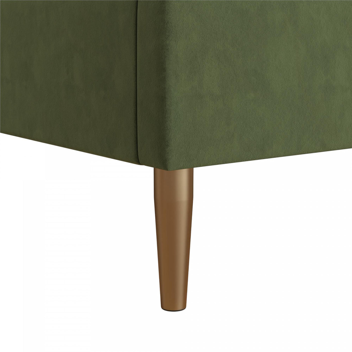 Daphne Upholstered Full Bed - Olive Green Velvet