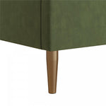 Daphne Upholstered Full Bed - Olive Green Velvet