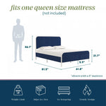 Novogratz Tallulah Upholstered Queen Platform Bed - Navy