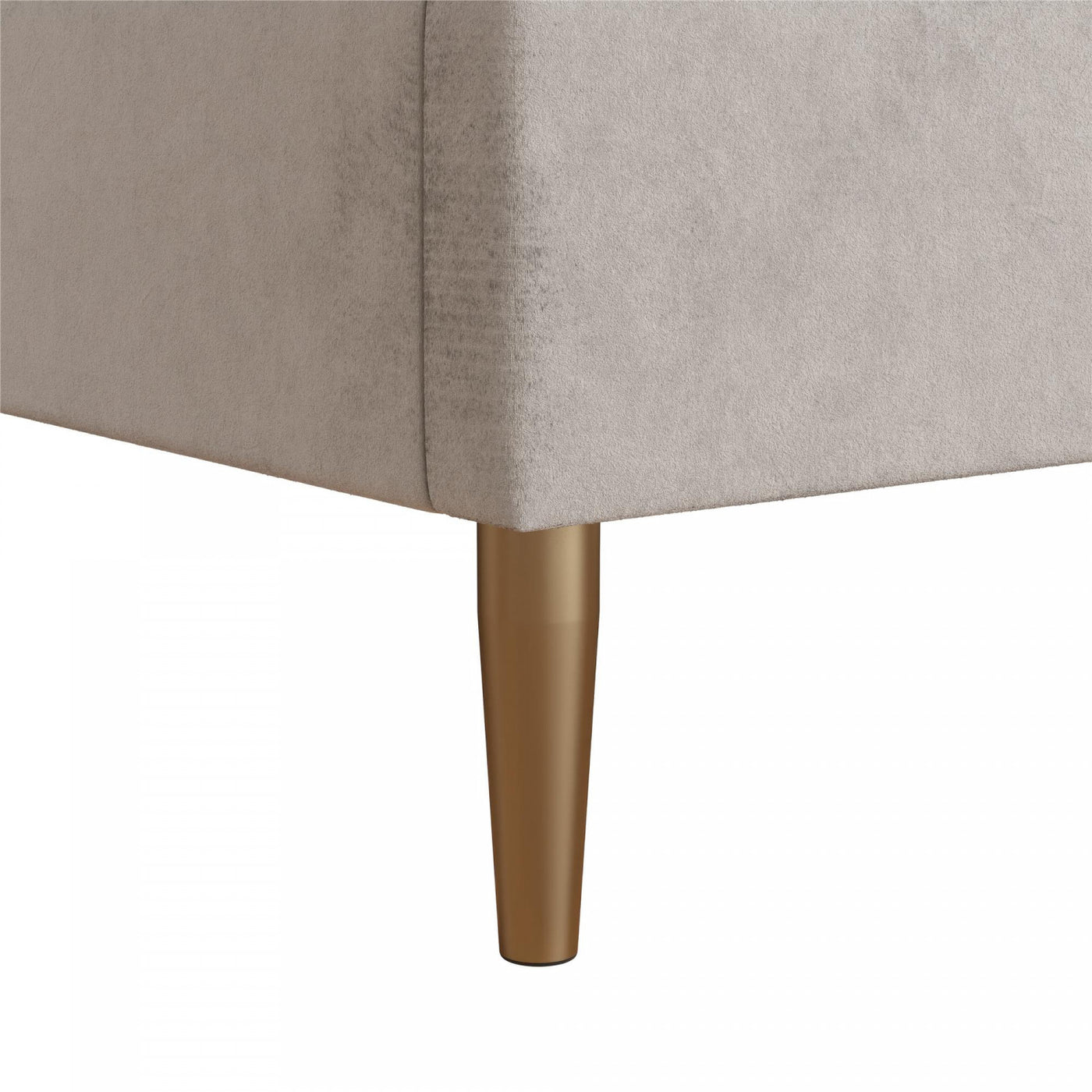 Daphne Upholstered Full Bed - Ivory Velvet